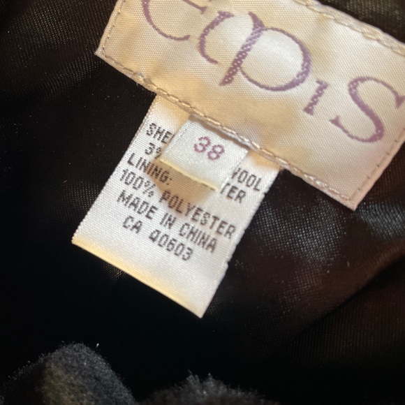 Black Wool Blend Jacket With Faux Fur Collar BNWOT Size 38 - Picture 6 of 7